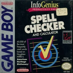 InfoGenius Productivity Pak - Spell Checker and Calculator (GB) Box Art & Cover
