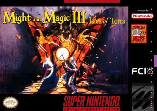Might and Magic III - Isles of Terra (SNES) Box Art & Cover