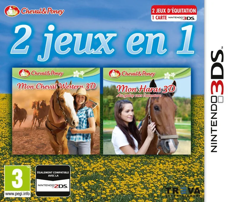 2in1 Horses 3D Vol.3 - My Riding Stables 3D - Jumping for the Team and My Western Horse 3D (3DS) Box Art & Cover