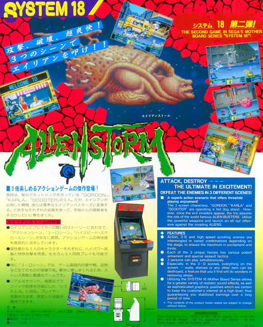 Alien Storm (World, 3 Players) (FD1094 317-0148) (ARCADE) Box Art & Cover