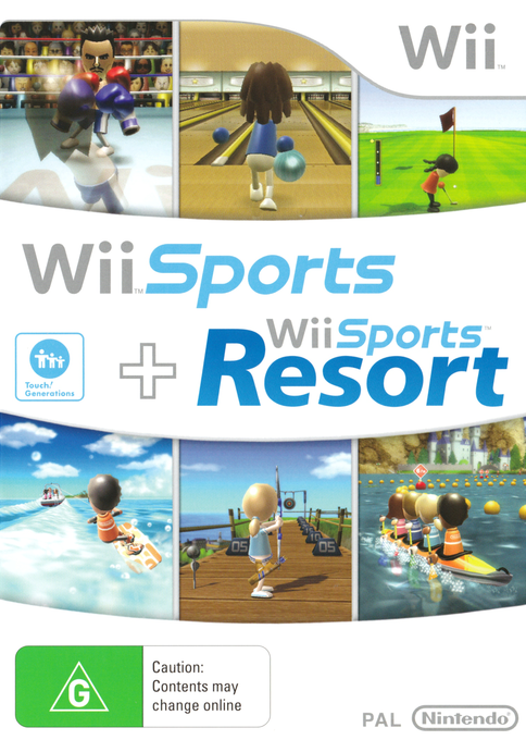 Wii Sports + Wii Sports Resort (WII) Box Art & Cover