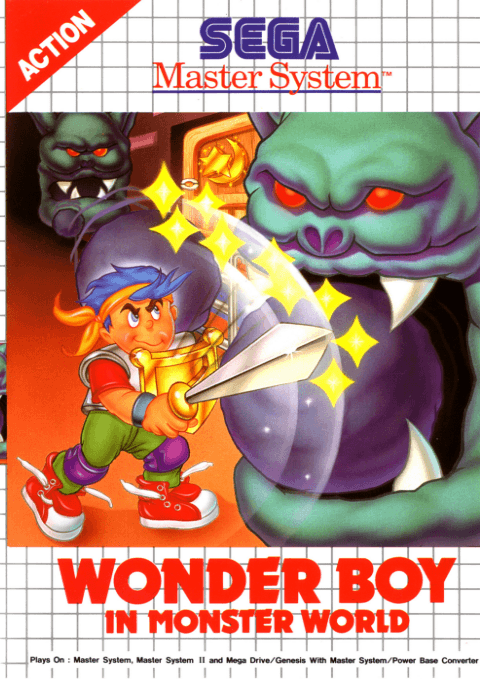 Wonder Boy In Monster World (SMS) Box Art & Cover