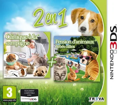 2in1 - My Vet Practice 3D - In the Country + My Baby Pet Hotel 3D (3DS) Box Art & Cover