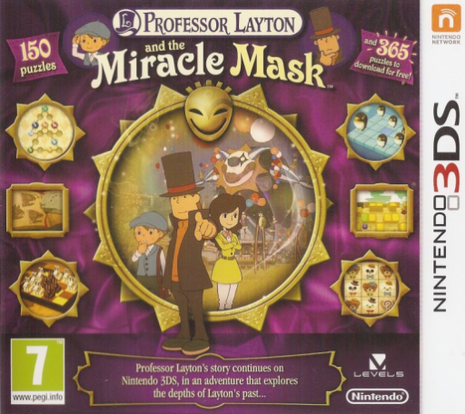 Professor Layton and the Miracle Mask (3DS) Box Art & Cover