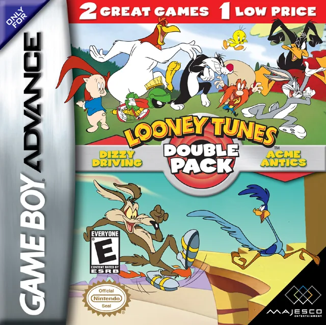 2 Games in 1 - Looney Tunes - Acme Antics + Looney Tunes - Dizzy Driving (GBA) Box Art & Cover