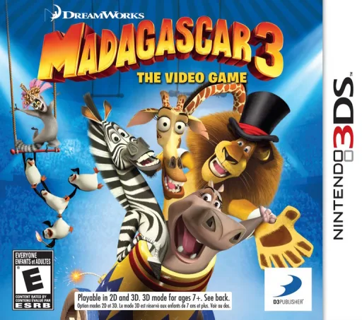 Madagascar 3 - The Video Game (3DS) Box Art & Cover