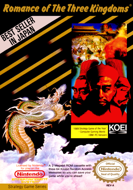Romance of the Three Kingdoms (NES) Box Art & Cover