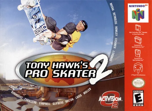 Tony Hawk's Pro Skater 2 (N64) Box Art & Cover