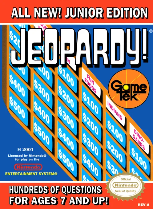 Jeopardy! Junior Edition (NES) Box Art & Cover