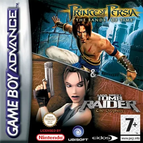 2 Games in 1 - Prince of Persia - The Sands of Time + Tomb Raider - The Prophecy (GBA) Box Art & Cover