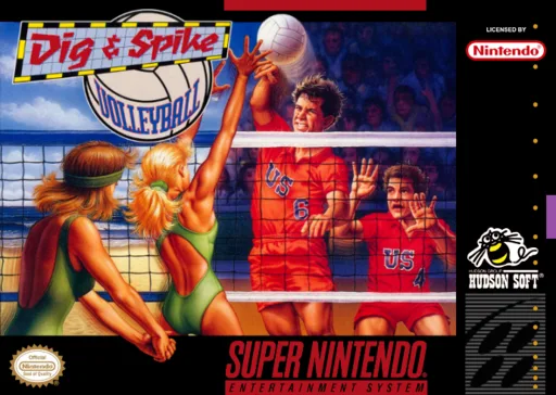 Dig & Spike Volleyball (SNES) Box Art & Cover