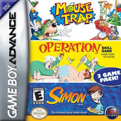 3 in 1 Game Mouse Trap - Simon - Operation (GBA) Box Art & Cover