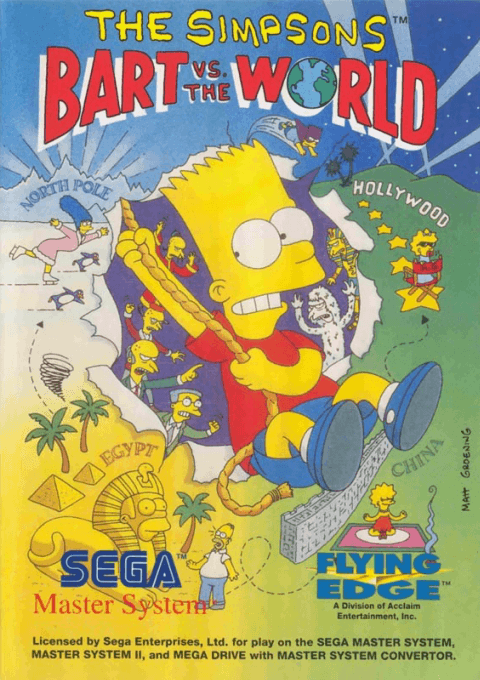 Simpsons, The - Bart Vs. The World (SMS) Box Art & Cover