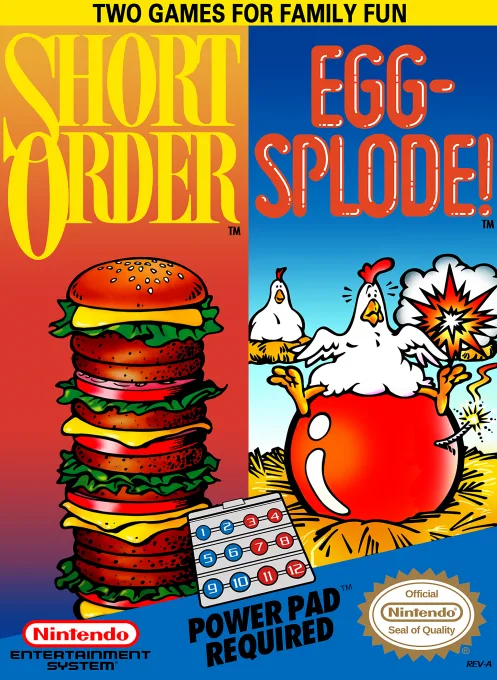 Short Order + Eggsplode! (NES) Box Art & Cover