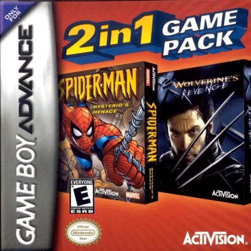 2 Games in 1 - Spider-Man - Mysterio's Menace + X2 - Wolverine's Revenge (GBA) Box Art & Cover