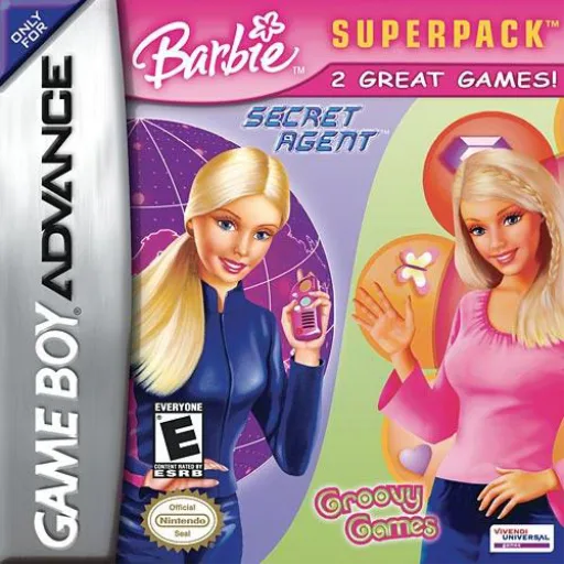 2 Games in 1 - Barbie Groovy Games + Secret Agent Barbie - Royal Jewels Mission (GBA) Box Art & Cover