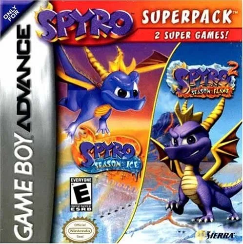 2 Games in 1 - Spyro - Season of Ice + Spyro 2 - Season of Flame (GBA) Box Art & Cover