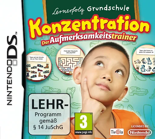Lernerfolg Grundschule - Konzentration - Der Aufmerksamkeitstrainer (DS) Box Art & Cover