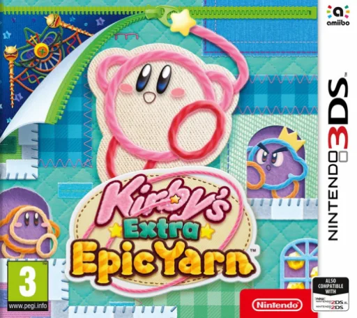 Kirby's Extra Epic Yarn (3DS) Box Art & Cover