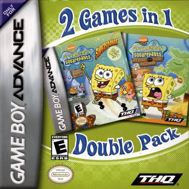 2 Games in 1 - SpongeBob SquarePants - SuperSponge + Revenge of the Flying Dutchman (GBA) Box Art & Cover
