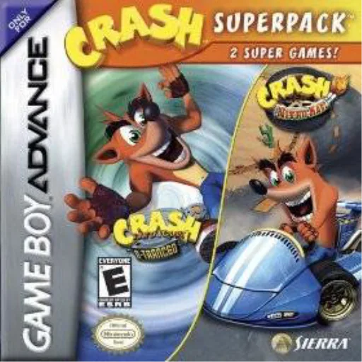 2 Games in 1 - Crash Bandicoot 2 - N-Tranced + Crash Nitro Kart (GBA) Box Art & Cover