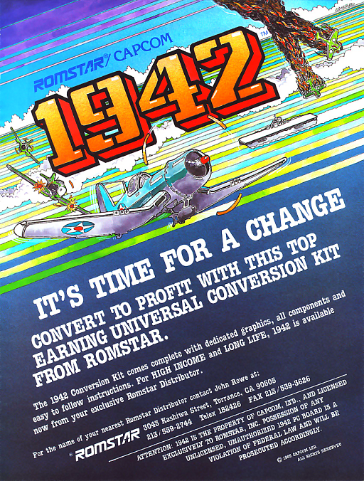 1942 (Revision B) (ARCADE) Box Art & Cover