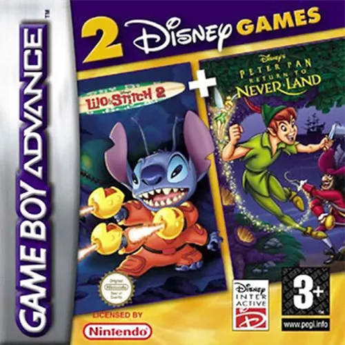 游戏2合1:小飞侠:回到梦不落帝国,迪斯尼星际宝贝2 (GBA) Box Art & Cover