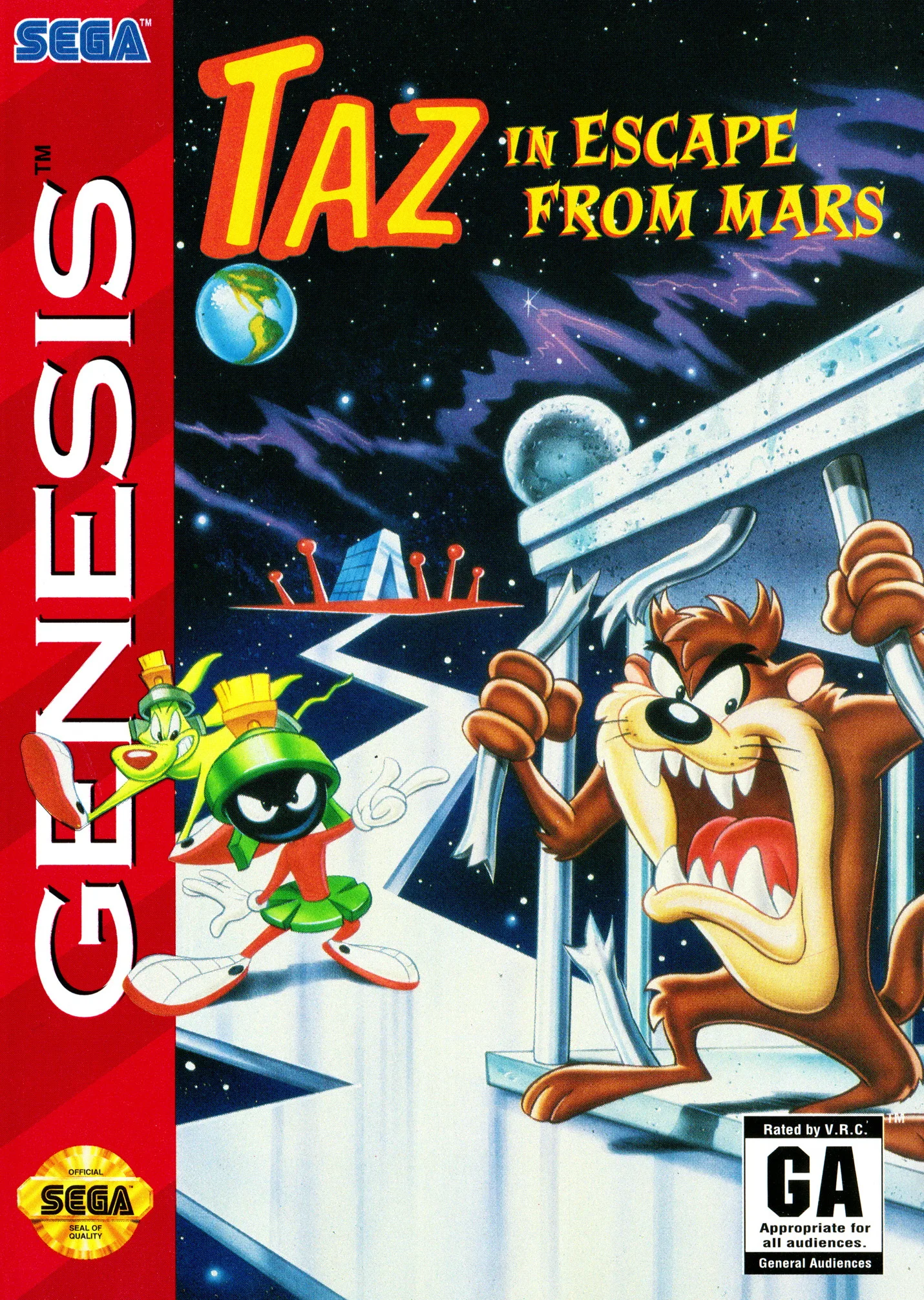 Escape from Mars Starring Taz (MD) Box Art & Cover