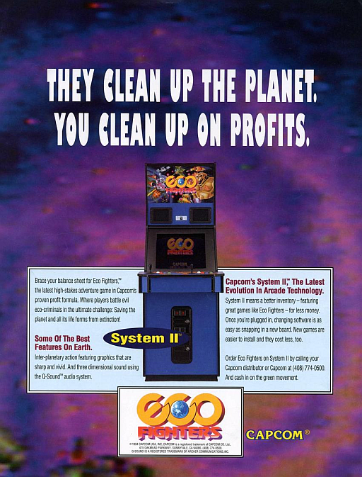 Eco Fighters (World 931203) (ARCADE) Box Art & Cover