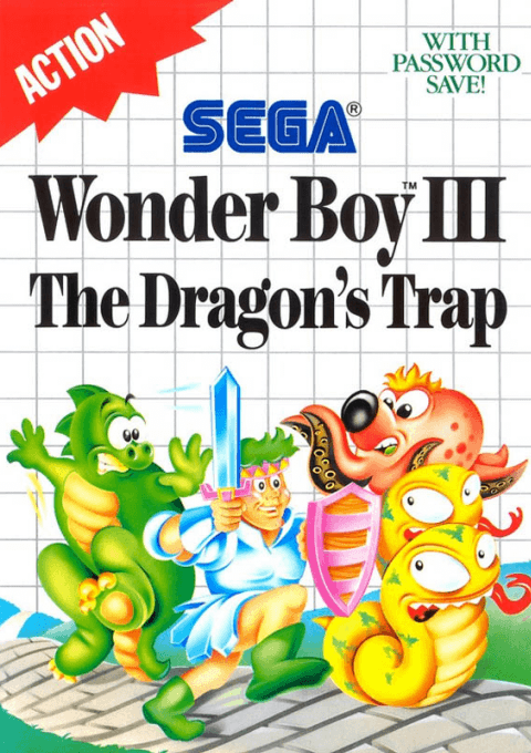 Wonder Boy III - The Dragon's Trap (SMS) Box Art & Cover