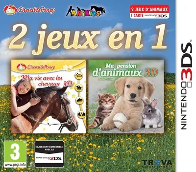 2in1 - Life with Horses 3D + My Baby Pet Hotel 3D (3DS) Box Art & Cover
