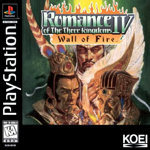Romance of the Three Kingdoms IV: Wall of Fire (PS1) Box Art & Cover