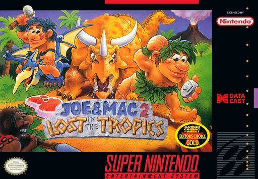 Joe & Mac 2 - Lost in the Tropics (SNES) Box Art & Cover