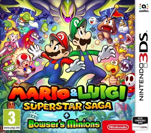 Mario & Luigi - Superstar Saga + Bowser's Minions (3DS) Box Art & Cover