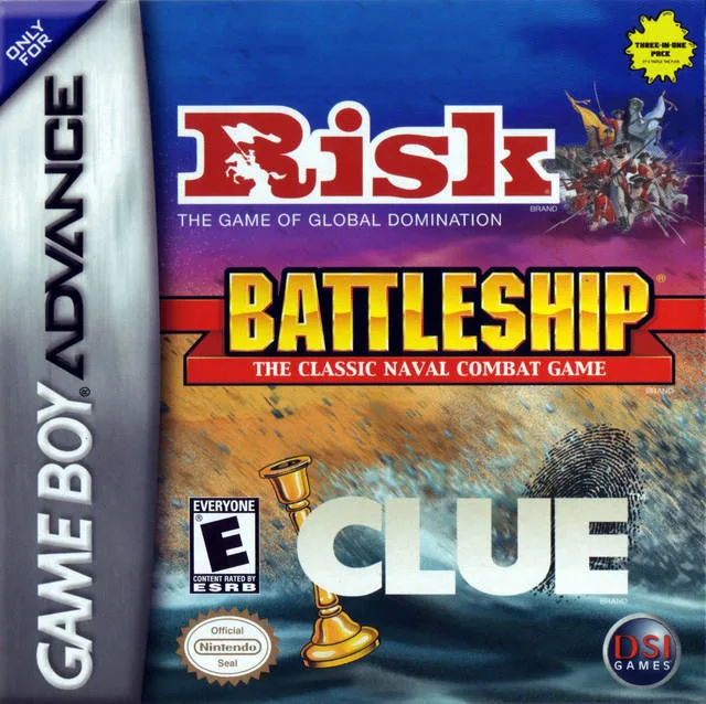 Risk - Battleship - Clue (GBA) Box Art & Cover