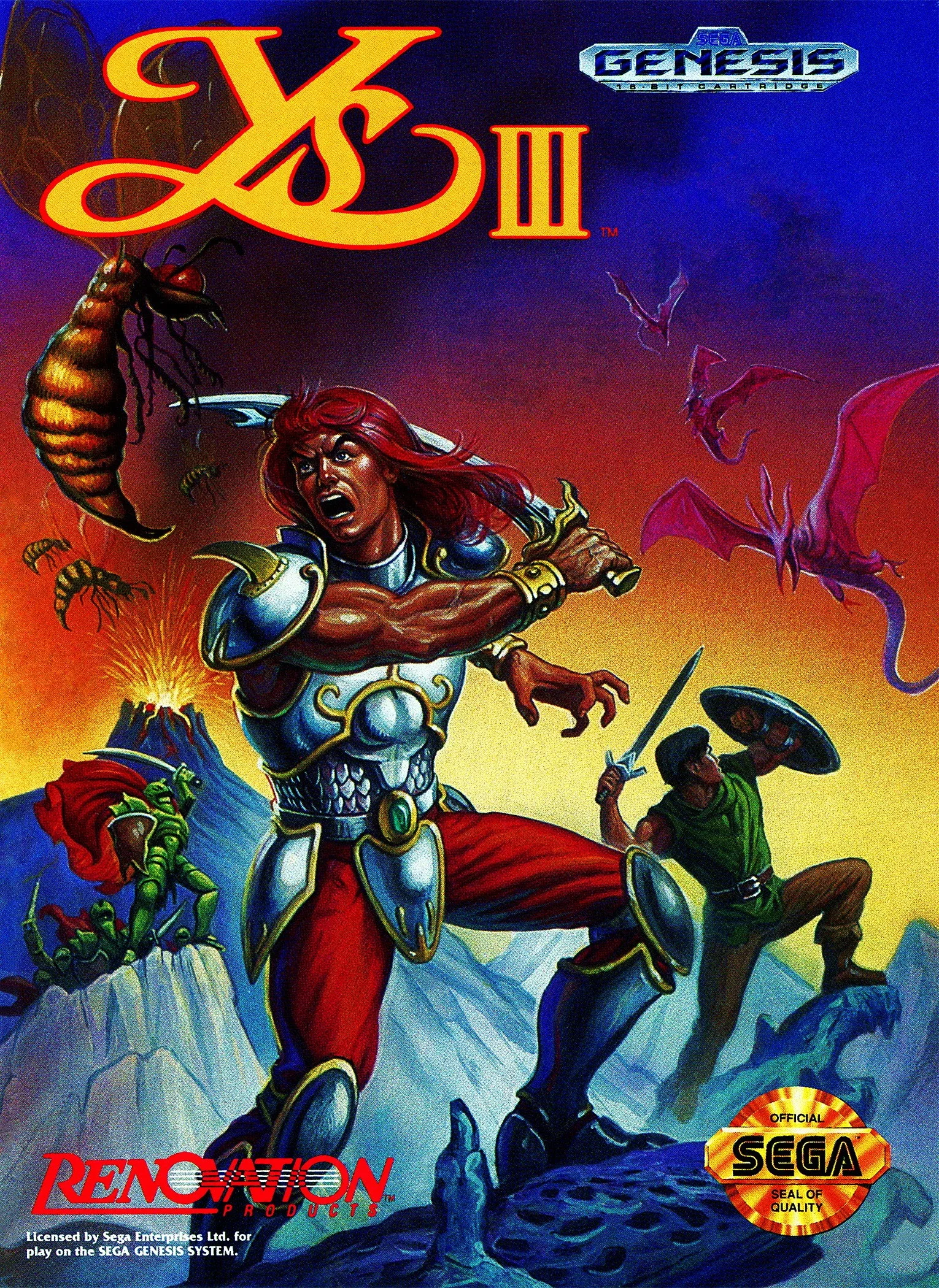 Ys III: Wanderers from Ys (MD) Box Art & Cover