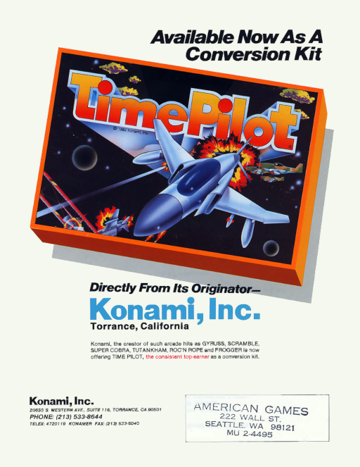 Time Pilot (ARCADE) Box Art & Cover