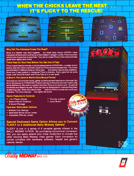 Flicky (128k Version, 315-5051) (ARCADE) Box Art & Cover