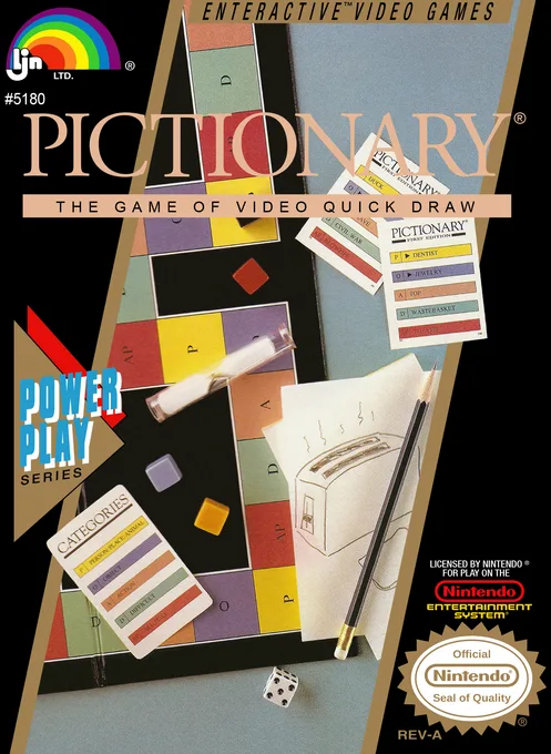 Pictionary - The Game of Video Quick Draw (NES) Box Art & Cover