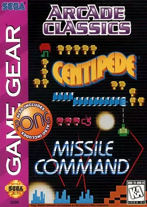 Arcade Classics (GAME GEAR) Box Art & Cover